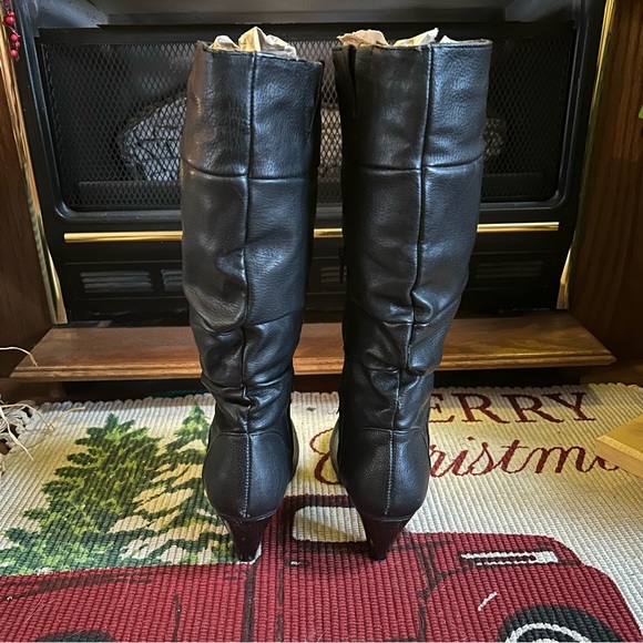 Rialto Black Slouchy Calf High Heeled Boots - Picture 5 of 11